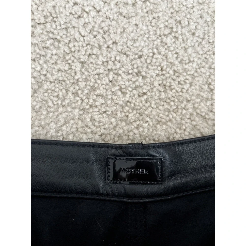 MOTHER Super Swooner Wax On Wax Off Black Faux Leather Pants Size 30